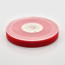 Polyester Velvet Ribbon for Gift Packing and Festival Decoration, Red, 1/2 inch(13mm), about 25yards/roll(22.86m/roll)(SRIB-M001-13mm-235)