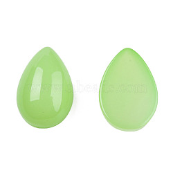 Opaque Resin Cabochons, Imitation Jade, Teardrop, Light Green, 12x8x4.5mm(RESI-N022-08E)