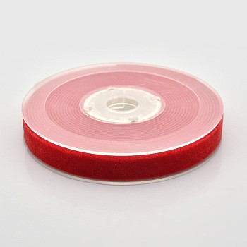 Polyester Velvet Ribbon for Gift Packing and Festival Decoration, Red, 1/2 inch(13mm), about 25yards/roll(22.86m/roll)