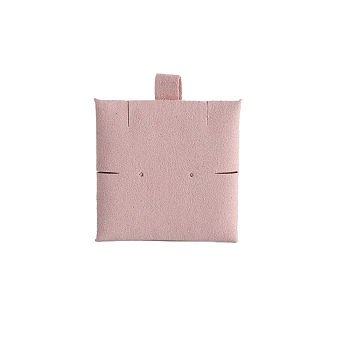 Double-Sided Microfiber Jewelry Insert Card, Square Earrings Necklace Insert Pad, for Envelope Bags, Pink, 6x6cm