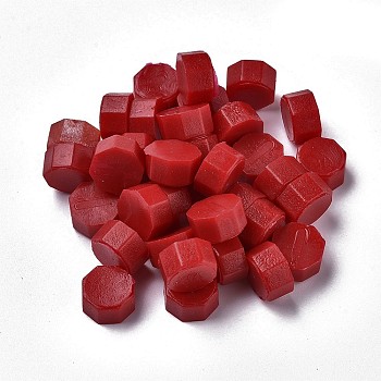 Sealing Wax Particles, for Retro Seal Stamp, Octagon, FireBrick, 9mm