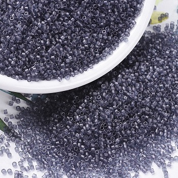 MIYUKI Delica Beads Small, Cylinder, Japanese Seed Beads, 15/0, (DBS0386)Matte Transparent Dried Lavender Luster, 1.1x1.3mm, Hole: 0.7mm, about 3500pcs/10g