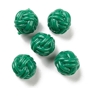 Opaque Acrylic Beads, Wool Ball Shape, Sea Green, 11mm, Hole: 1.8mm, 770pcs/500g
