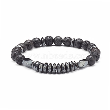 Energy Power Cross Beads Stretch Bracelets Set for Men Women(BJEW-JB06891)-2