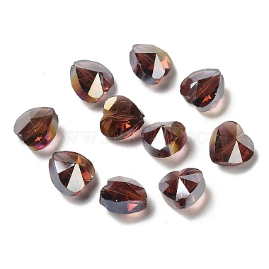 10mm OldRose Heart Glass Beads