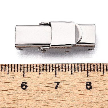 Tarnish Resistant Smooth Surface 201 Stainless Steel Watch Band Clasps(STAS-R063-64)-3