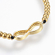 Einstellbar 304 Edelstahl geflochtenen Perlen Armbänder(BJEW-I263-11)-4