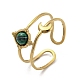 304 Stainless Steel with Synthetic Malachite Ring(RJEW-Z031-01H-03)-1