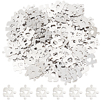 200Pcs Brass Pendants, Etched Metal Embellishments, Long-Lasting Plated, Puzzle with Heart, Platinum, 15x13x0.3mm, Hole: 1mm(KKC-GO0001-01P)