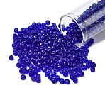 TOHO 6/0 Round Beads, Japanese Seed Beads, (8) Transparent Cobalt, 4mm, Hole: 1.5mm, about 168pcs/10g(X-SEED-TR06-0008)