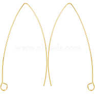 5 Pairs 925 Sterling Silver Earring Hooks, Marquise Ear Wire, Real 18K Gold Plated, 36~39x18x0.6mm, Hole: 2mm, Pin: 0.6mm(STER-BBC0005-91)