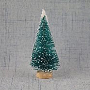 Miniature Christmas Pine Tree Ornaments, Micro Landscape Home Dollhouse Accessories, Pretending Prop Decorations, Dark Cyan, 80~85mm(TREE-PW0001-86A)