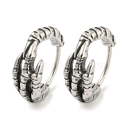 316 Surgical Stainless Steel Hoop Earrings, Antique Silver, Ring, 15x6.5mm(EJEW-D096-13K-AS)