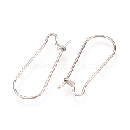 304 Stainless Steel Hoop Earrings Findings, Stainless Steel Color, 25x11mm, 20 Gauge, Pin: 0.8mm(STAS-Q223-11C)