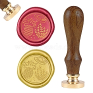 DIY Wood Wax Seal Stamp, Fruit Pattern, 83x22mm, Head: 7.5mm, Stamps: 25x14.5mm(AJEW-WH0131-274)