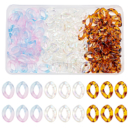 150Pcs 3 Colors Transparent Acrylic Linking Rings, Spray Painted Two Tone Transparent Acrylic Linking Rings, Quick Link Connectors, for Curb Chains Making, Mixed Color, 23x17x4.5mm, Inner Diameter: 7x13.5mm, 50pcs/color(OACR-FH0001-029)