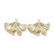 Alloy Jewelry Pendants, Ginkgo Leaf, Light Gold, 24x32x2.5mm, Hole: 2mm(PALLOY-Z001-03LG)