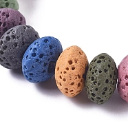 Natural Lava Rock Beads Strands, Dyed, Rondelle, Colorful, 8x5mm, Hole: 1.8mm, about 38pcs/strand, 7.48 inch(19cm)(X-G-L545-A-01)