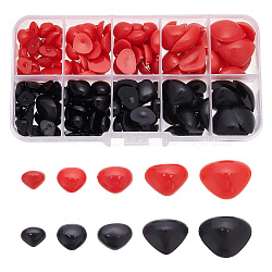 GOMAKERER 1 Box Flat Triangle Plastic Craft Noses Cabochons Set, Animal Bear Doll Making Supplies, Mixed Color, 7x9mm, 150pcs/box(DOLL-GO0001-04B)