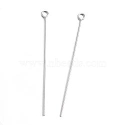 304 Stainless Steel Eye Pin, Stainless Steel Color, 48mm, Hole: 2mm, Pin: 0.8mm(X-STAS-D448-016P)