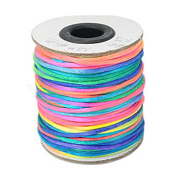 Nylon Thread, Rattail Satin Cord, Colorful, 2mm, about 50yards/roll(150 feet/roll)(X-NWIR-A003-14)