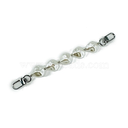 Nuggets Resin Imitation Pearl Bag Chain, with Metal Clasps, for Bag Replacement Accessories, Platinum, 19cm(PW-WG45B32-01)