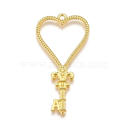 Alloy Open Back Bezel Pendants, For DIY UV Resin, Epoxy Resin, Pressed Flower Jewelry, Heart Playing Card Magic Staff, Golden, 45.5x23x2mm, Hole: 2mm(X-PALLOY-P182-28G)