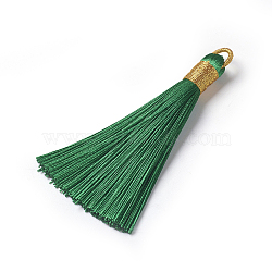 Polyester Tassel Pendants, Sea Green, 80~83x7~8mm, Hole: 5~7mm(FIND-I009-D23)