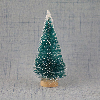 Miniature Christmas Pine Tree Ornaments, Micro Landscape Home Dollhouse Accessories, Pretending Prop Decorations, Dark Cyan, 80~85mm
