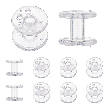 10Pcs Plastic Window Covering Hardware Cord Retainer Spool, Clear, 16.5x14.5mm, Hole: 2.5mm, Inner Diameter: 9mm, 10pcs/bag