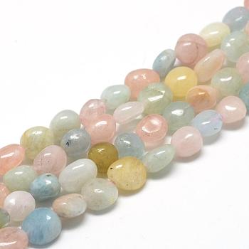 Natural Morganite Beads Strands, Oval, 6~10x4~7x4~7mm, Hole: 1mm, about 43~62pcs/strand, 15.7 inch