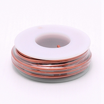 Matte Round Aluminum Wire, with Spool, Dark Salmon, 12 Gauge, 2mm, 5.8m/roll