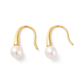 Natural Pearl Dangle Earrings for Women, with Sterling Silver Findings, Real 18K Gold Plated, 18x6mm