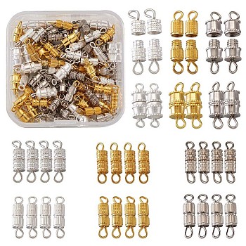 Brass Screw Clasps, Mixed Color, 90sets/box