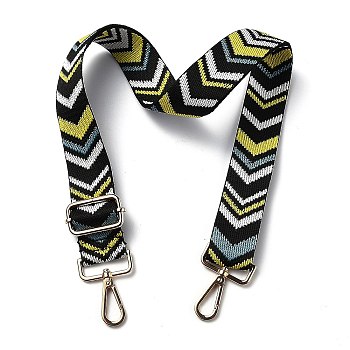 Adjustable Nylon Bag Chains Strap, with Light Gold Iron Swivel Clasps, for Bag Replacement Accessories, Colorful, Geometric Pattern, 82~147x3.9cm