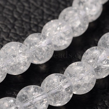 6mm Clear Round Crackle Crystal Beads