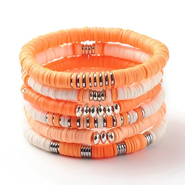Synthetic Hematite & Polymer Clay Hieishi Stretch Bracelets Set for Women(BJEW-JB07430)-5