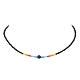Ожерелье из стеклянных бисера и плетеный браслет из бисера(SJEW-JS01283-02)-3