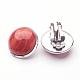 Natural Red Jasper Brass Clip-on Earrings(EJEW-A051-A011)-2