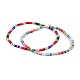 Armb&auml;nder aus Glasperlen und Messing(BJEW-SW00155)-1