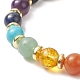 Bracelet extensible en perles de vierge marie naturelles et synthétiques mélangées avec des pierres précieuses et du laiton pour femme(BJEW-JB09322)-3