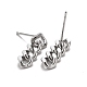 Brass Cuban Link Chain Shape Danlge Stud Earrings(EJEW-C015-01P)-2
