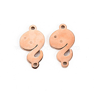 304 Stainless Steel Links Connectors, Laser Cut, Snake, Rose Gold, 15.5x8.5x1mm, Hole: 1mm(STAS-S116-207RG)