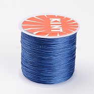 Round Waxed Polyester Cords, Royal Blue, 0.45mm, about 174.97 yards(160m)/roll(YC-K002-0.45mm-15)