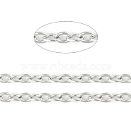 3.28 Feet 304 Stainless Steel Cable Chains, Soldered, Flat Oval, Stainless Steel Color, 1.5mm(X-CHS-F001-03P)