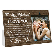 Family Theme MDF Photo Frame Stand, with Clip, for Home Decoration, Word, 250x200mm(DIY-WH0630-005)