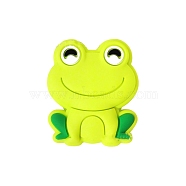 Frog Food Grade Silicone Beads, Chewing Beads For Teethers, DIY Nursing Necklaces Making, Green Yellow, 28.5mm(PW-WG10040-09)