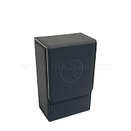 Rectangle Star PU Leather Tarot Card Storage Boxes, Playing Card Organizer Case with Magnetic Clasps, Black, 8.6x5.7x13.7cm(WICR-PW0001-11B)