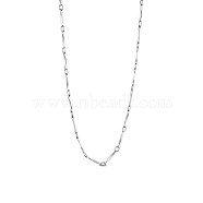 SHEGRACE 925 Sterling Silver Chain Necklaces, Carved with S925, Platinum, 17.7 inch(45cm)0.8mm(JN733A)