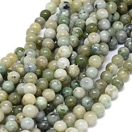 Natural Myanmar Jade Beads Strands, Round, 8~8.5mm, Hole: 1mm, about 46~49pcs/strand, 15.55 inch(39.5cm)(G-O201A-19A)
